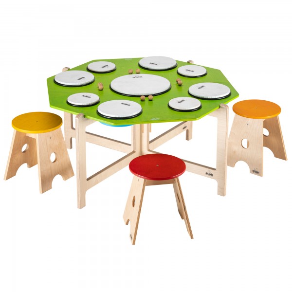 NINO Percussion Classroom Hand Drum Group Rhythm Set (NINOSET966)