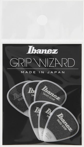 IBANEZ Grip Wizard Series Sand Grip Flat Pick - 6er Pack (PPA14MSG-WH)