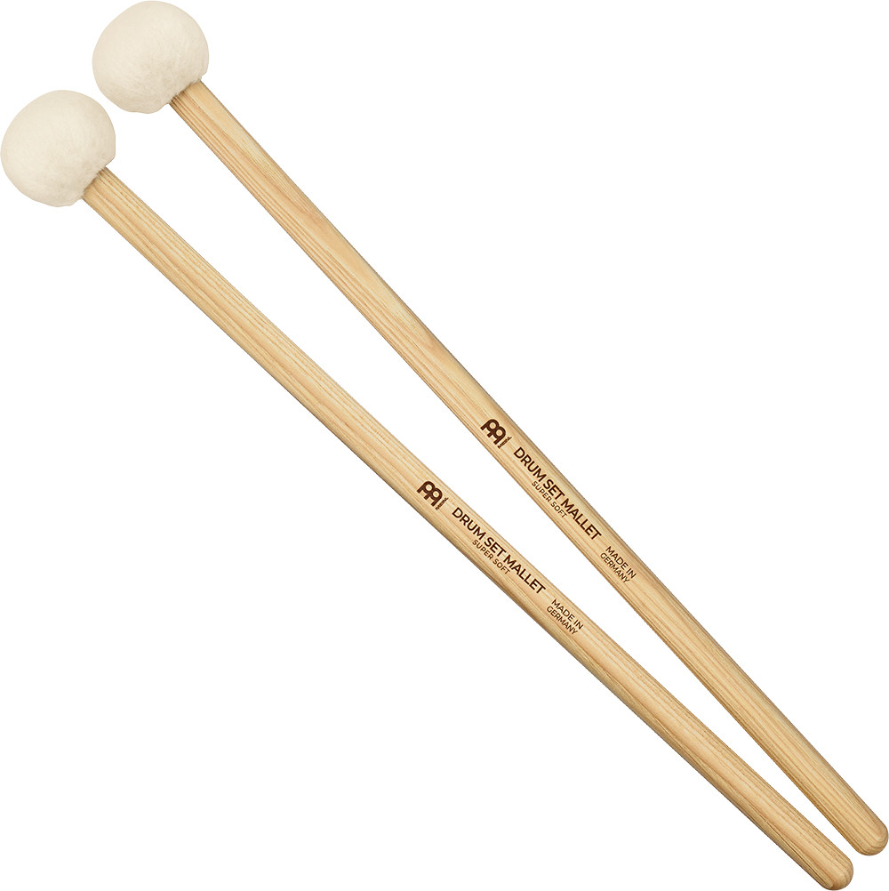 Meinl Stick & Brush Drum Set Mallets with Super Soft Felt Head & 5A  American Hickory Handle-Made in Germany (SB400)