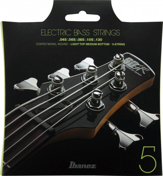 IBANEZ String Set Bass Nickel Wound 5-Saiter Coated - Light Top Medium Bottom 45-130 (IEBS5C)