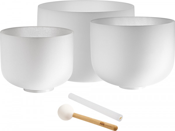 Meinl Sonic Energy 3-piece Crystal Singing Bowl Set, G4 / E4 / C4, 432 Hz (CSBSETGEC)
