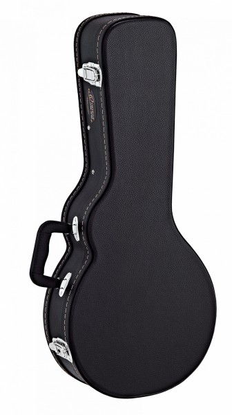 ORTEGA Koffer für F-Style Mandoline - schwarz, flat top, Economy Series, chrom Hardware (OMCSTD-F)