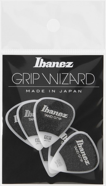 IBANEZ Grip Wizard Series Sand Grip Flat Pick - weiß 6 Stück (PPA14HSG-WH)