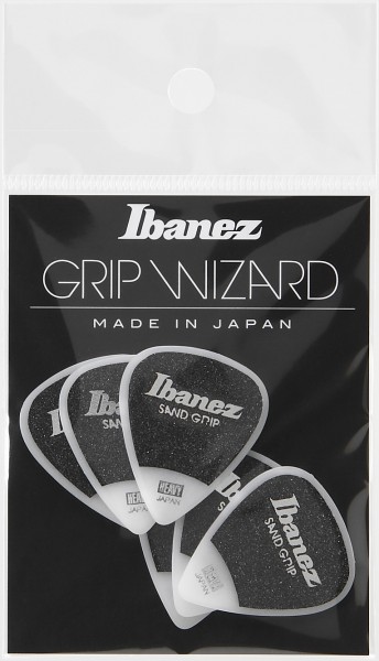IBANEZ Grip Wizard Series Sand Grip Flat Picks - 6 pcs (PPA14HSG-WH)