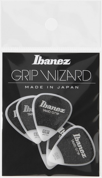 IBANEZ Grip Wizard Series Sand Grip Flat Pick - white 6 pcs. (PPA14HSG-WH)