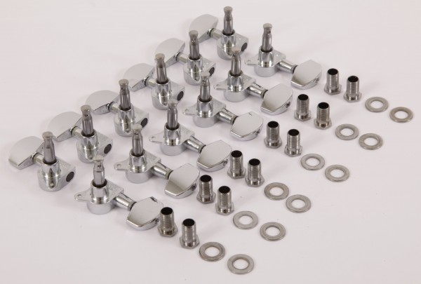 IBANEZ acoustic guitar machine head tuner set - 6 x left/6 x right - chrome - Discontinued & Stock only Substitute 2MG0020L/2MG0020R-CH (5AMH23B)