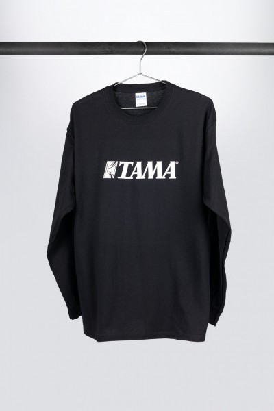 Tama longsleeve in black with white logo on chest (TTL7LGBK)