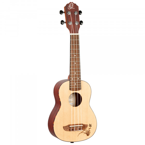 ORTEGA Bonfire Series Soprano Ukulele 4 String - Spruce/Sapele Natural (RU5-SO)