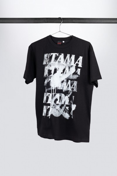 TAMA T-Shirt in schwarz mit Spray Paint Frontprint (TT12GR)