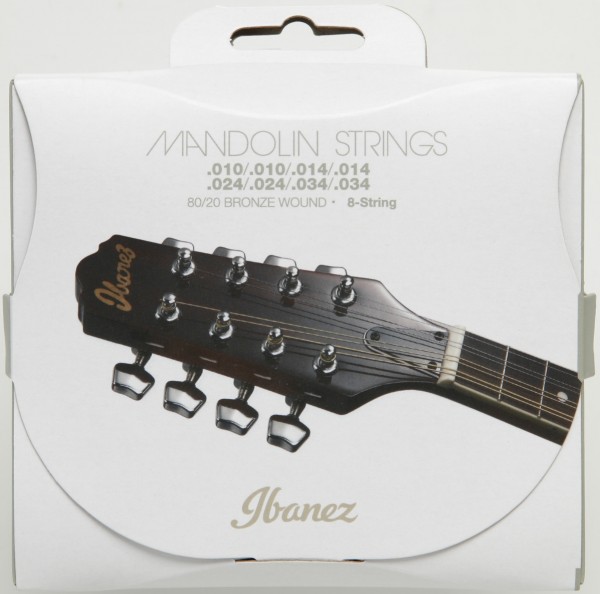 IBANEZ String Set for 8 String Mandolin - .010/.014/.024/.034 80/20 Bronze (IMDS4)