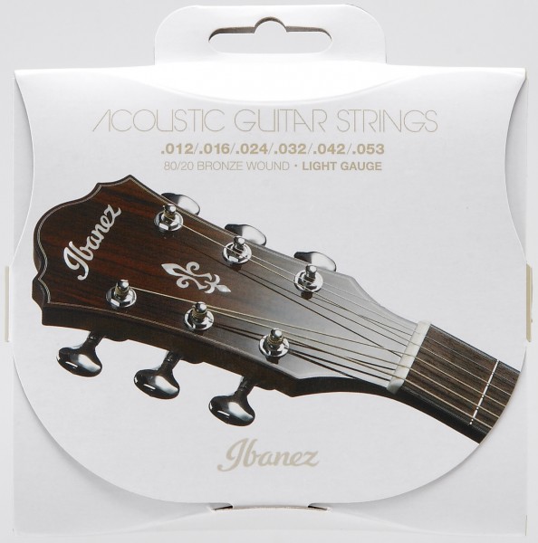 IBANEZ String Set for 6 String - .012/.016 /.024 /.032 /.042 /.053 Coated 80/20 Bronze (IACS6C)