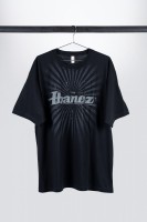 IBANEZ T-Shirt in schwarz mit grauem "Rays" Frontprint (IT11RAYSBK)