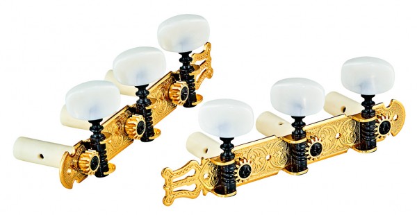 ORTEGA Classic Tuning Machines Set - Gold HW / White Tubes Standard (OTMSTD-GOWH)