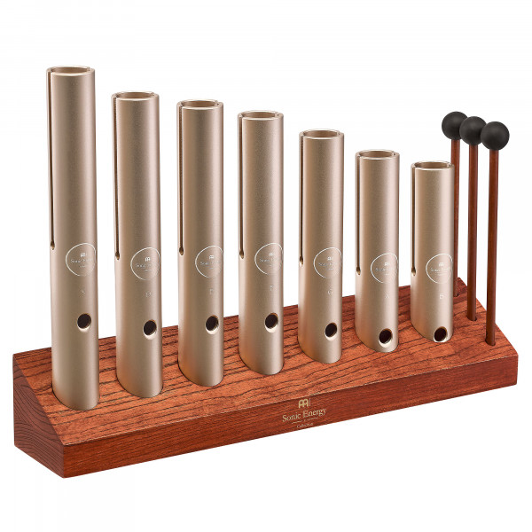Meinl Sonic Energy 7-piece Wah-Wah Tube Chakra Set, 432 Hz, Champagne gold (WWTSETCHA)