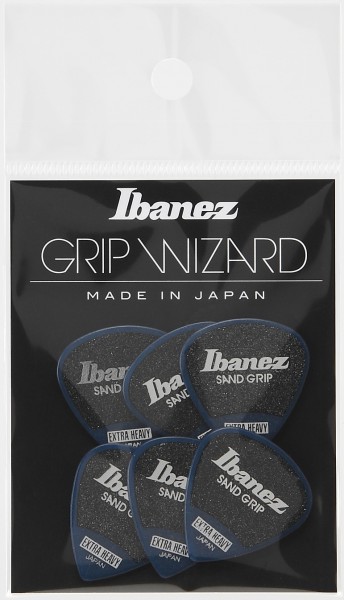 IBANEZ Grip Wizard Series Sand Grip Flat Pick - blau 6 Stück (PPA16XSG-DB)