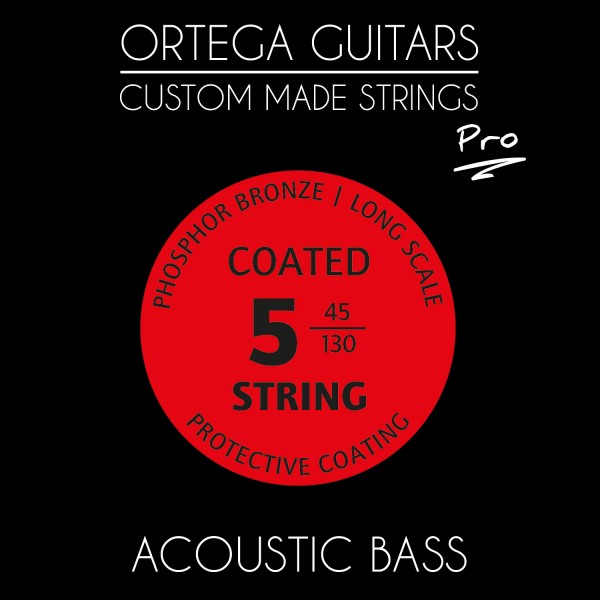 ORTEGA Custom Made Strings "Pro" for Acoustic Bass 5 String - Long Scale 34" / Phosphor Bronze / .045/.130 (ABP-5)