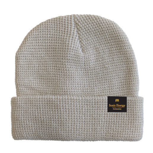 Meinl Sonic Energy Waffle Knit Beanie - Sand with gold logo on Woven Label (SE-KNITHAT-BG)