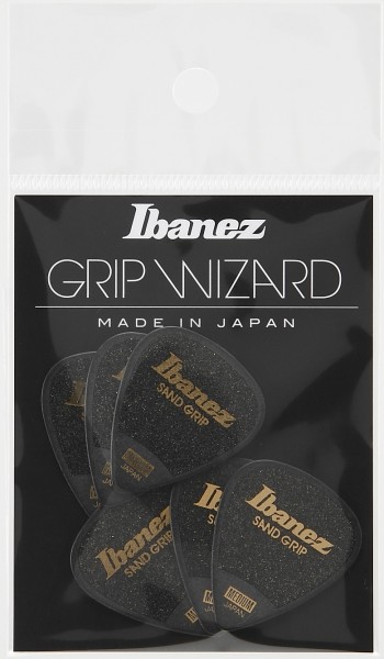 IBANEZ Grip Wizard Series Sand Grip Flat Pick - 6er Pack (PPA14MSG-BK)