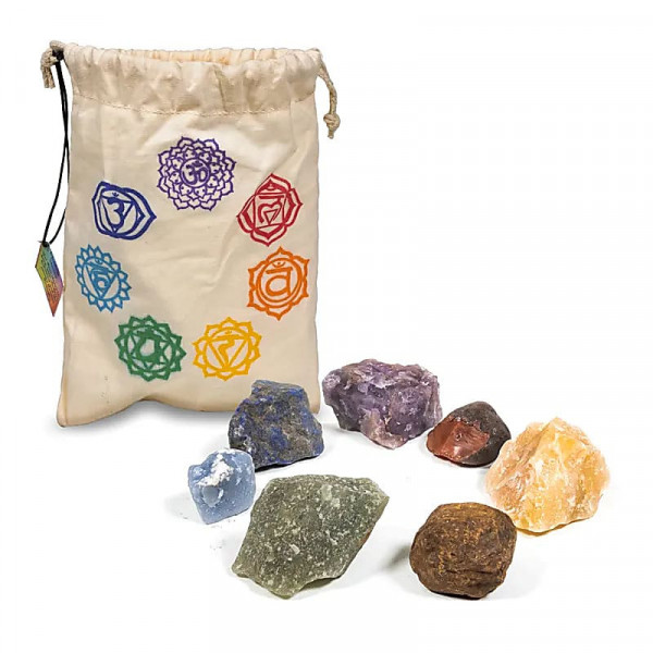 Gemstone Chakra Set - 7 pcs - Inclusive Cotton Bag (STONE-CHAKRA)
