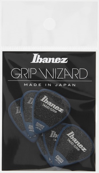 IBANEZ Grip Wizard Series Sand Grip Flat Pick - blau 6 Stück (PPA14MSG-DB)