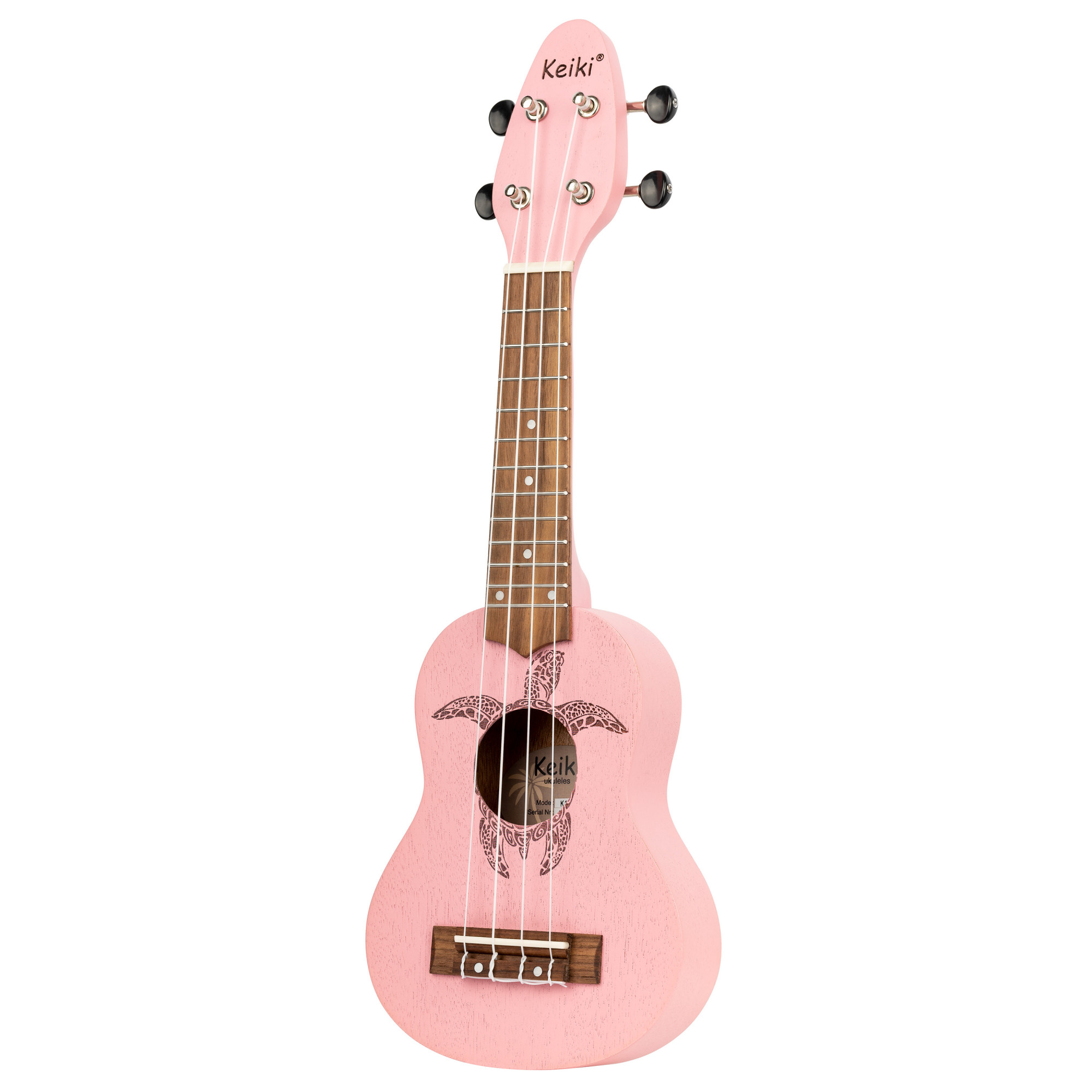 KEIKI 4 String Sopranino Tortiose/Turtle Lasering/ KEIKI Headstock/A D F# B/ Pink (K1-PNK) K1 | UKULELES | Keiki® Ukuleles | | MEINL Shop