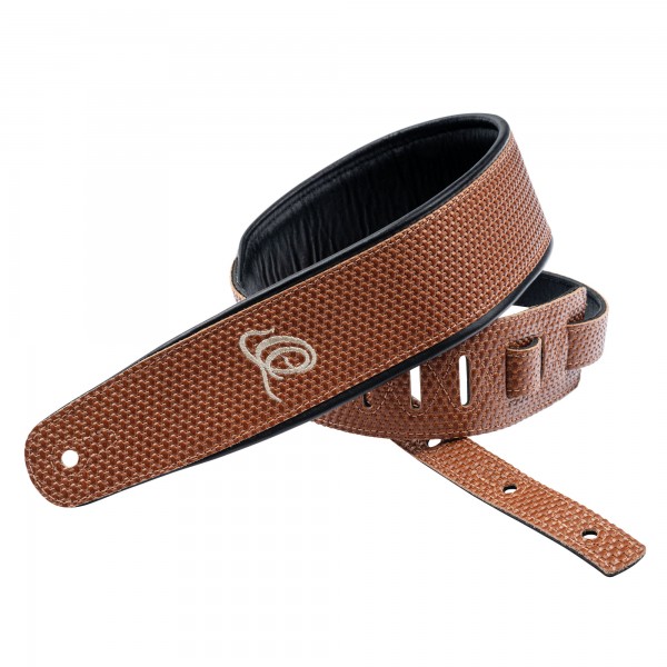 ORTEGA Genuine-Leather Guitar-Strap - Tan Braid (OSCU-5)