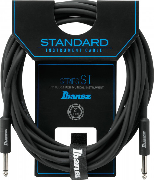 IBANEZ SI Series (Standard) Guitar Instrument Cable - 2 Straight Plugs - Male - Male, Black - 6,10 m / 20 ft (SI20)