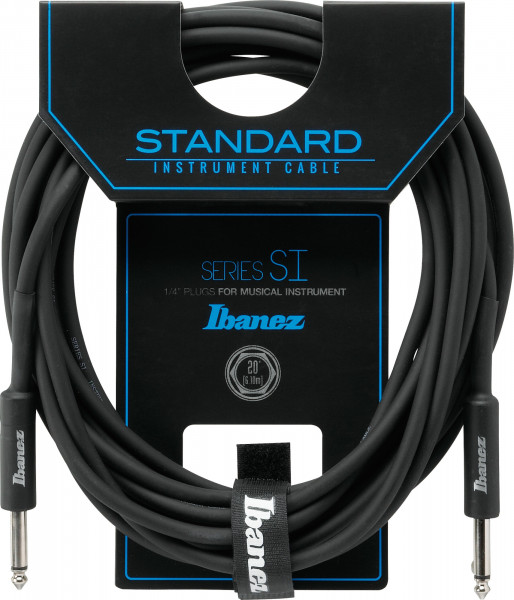 IBANEZ SI Serie (Standard) Instrumentenkabel - 2 gerade Stecker - Klinke - Klinke, Schwarz - 6,10 m / 20 ft (SI20)