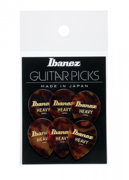 IBANEZ Celluloid Picks 6 pcs - Yellow Brown Marbled (PCE9H-SH)