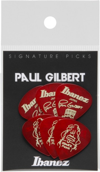 IBANEZ Plektren Signature Serie - Paul Gilbert - 6 Stück rot 1,0mm Heavy (B1000PG-CA)
