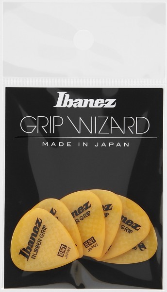 IBANEZ Grip Wizard Series Rubber Grip Flat Pick - yellow 6 pcs. (PPA16HRG-YE)