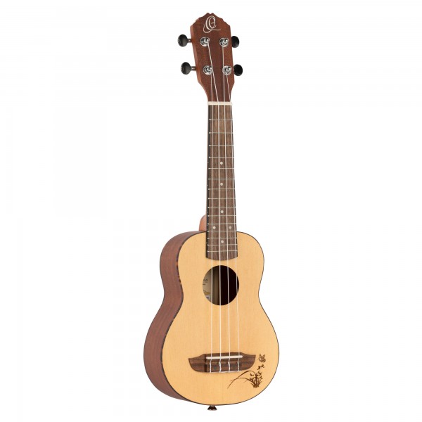 ORTEGA Bonfire Serie Sopran Ukulele 4 String - Fichte/Sapele Natur (RU5-SO)