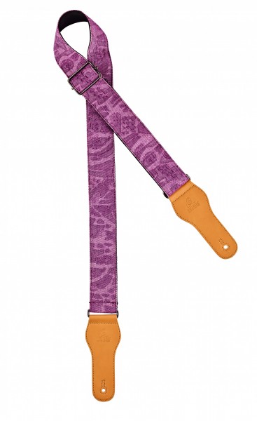ORTEGA Spring Series Baumwollgitarrengurt - Purple Jean (OCS-360)