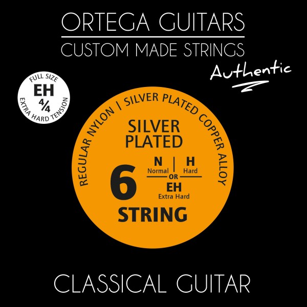 ORTEGA Custom Made Strings Authentic 4/4 Mensur - Konzertgitarre 6 String (NYA44EH)