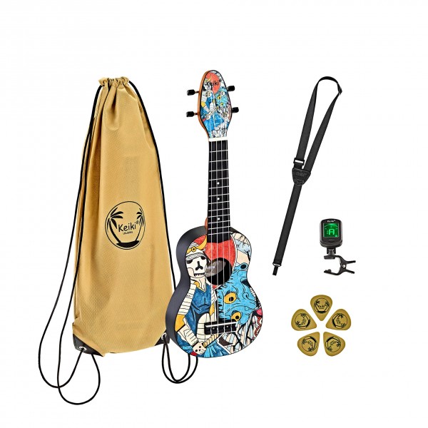 KEIKI K2 Serie Sopran Ukulele Set - Agathis / ABS Samurai (K2-SR)