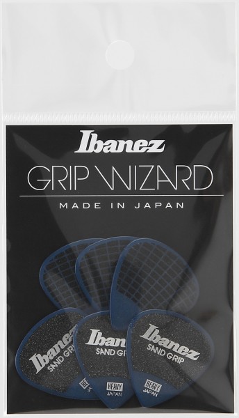IBANEZ Grip Wizard Series Sand Grip Flat Pick - blue 6 pcs. (PPA16HSG-DB)