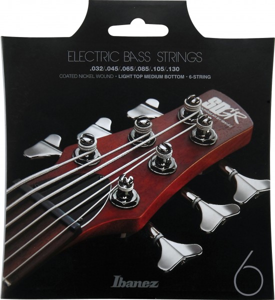 IBANEZ String Set Bass Nickel Wound 6-String Coated - Light Top Medium Bottom 32-130 (IEBS6C)
