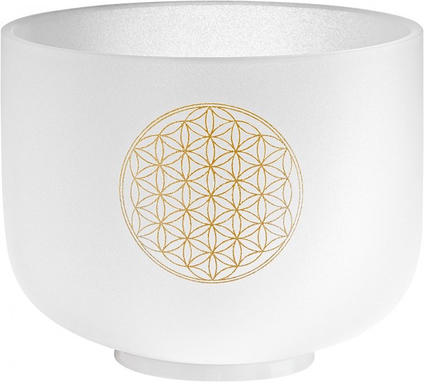 MEINL Sonic Energy Crystal Singing Bowl, white-frosted, 8" / 20 cm, Note C#5, Flower of Life (CSB8FOL)