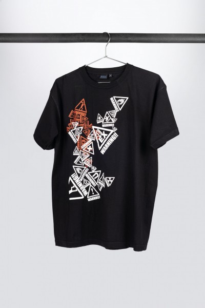 IBANEZ T-Shirt in schwarz mit mehrfarbigem "Warning" Frontprint (IT108)