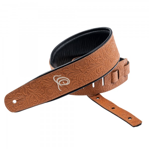 ORTEGA Genuine-Leather Guitar-Strap - Byzantine Bourbon (OSBY-4)