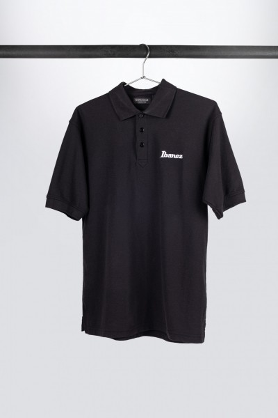 IBANEZ Polo-Shirt in schwarz mit weiß aufgenähtem Logo auf der Brust (IS10POLOBK)