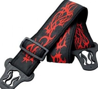 IBANEZ guitar strap - black with red tribal 1650mm length 60mm width (GS260TA-RD)