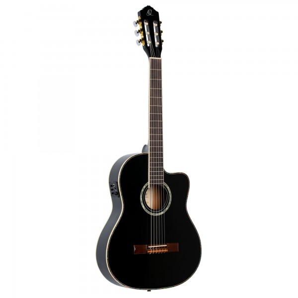 ORTEGA Family Series Pro 4/4 Konzertgitarre 6 String - Massive Fichte / Mahagoni Black + Bag (RCE145BK)