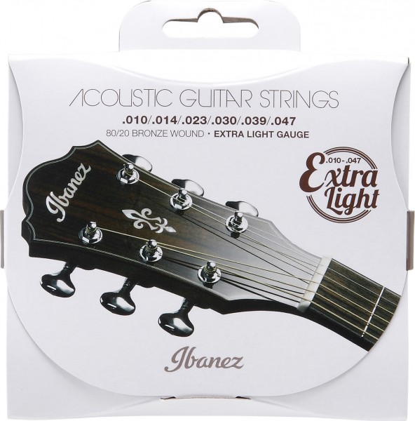 IBANEZ String Set Acoustic Guitar Coated 80/20 Bronze 6-String - Extra Light, 10-47 (IACS61C)