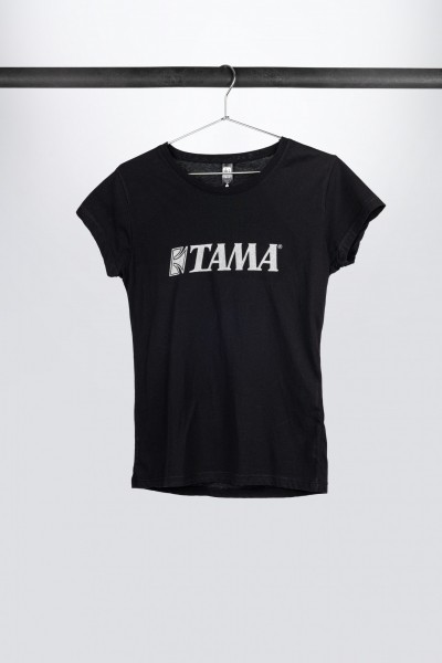 Tama black t-shirt with glitter silver logo on chest - Girlie (TT9LGWSVBK)