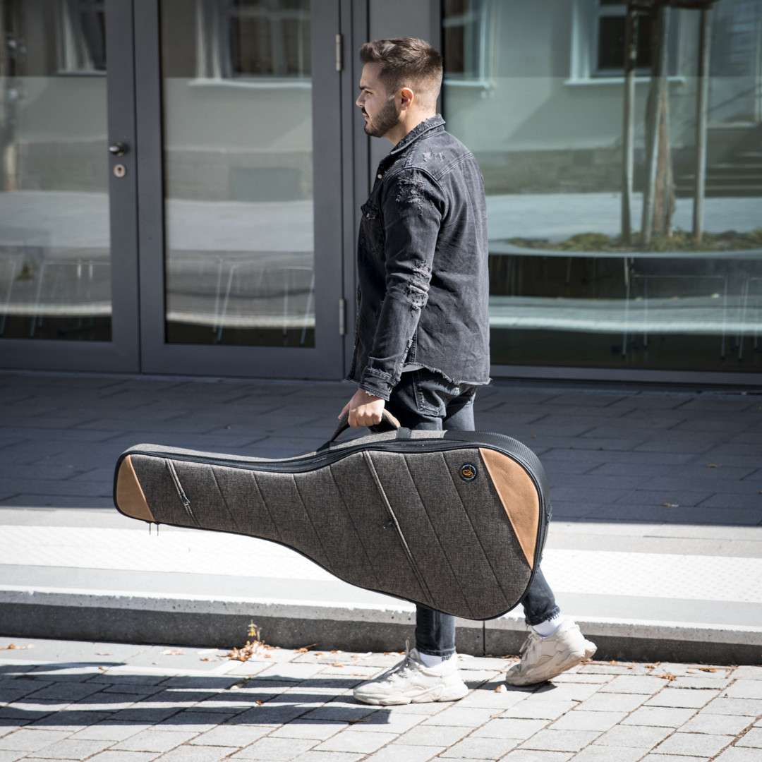 ORTEGA Dreadnought-Guitar-Soft-Case Lefty - Cappuccino (OSOCADN-CP